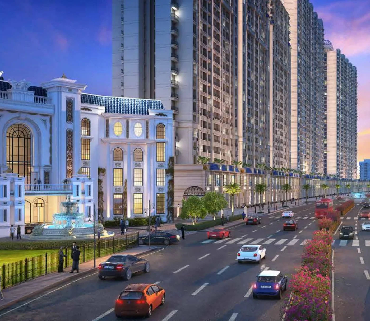 Swaminarayan City boulevard in Dombivli West, by the Swaminarayan Group